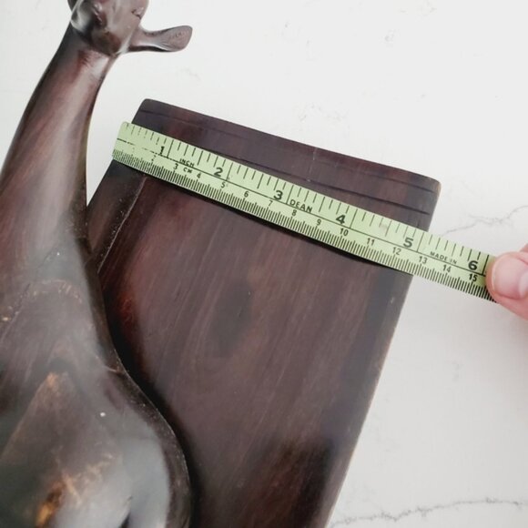 Ebony African Hand Carved Giraffe Bookends Vintage 1970 Rare Traditional Tribal - Picture 6 of 8